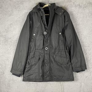 Calvin Klein Jacket Mens Medium Hooded Parka Fishtail Lined Warm